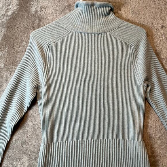 Etcetera Ribbed Knit Midi‎ Sweater Dress Size Large Wool Blend Blue New *Flawed - Picture 3 of 9